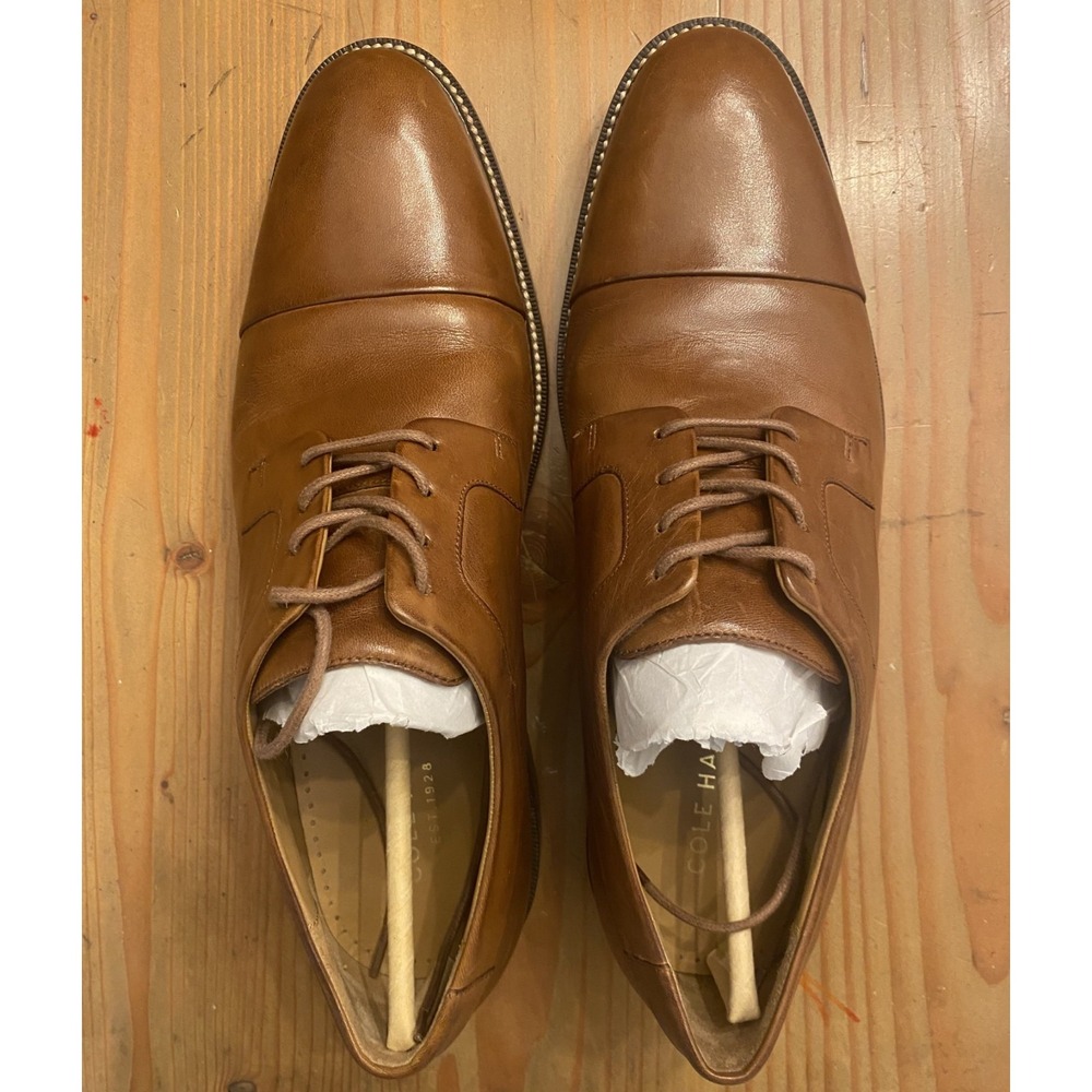 Cole Haan Oxford Style Tan Brown Dress Shoes Men Sz 9 C20153 - Picture 3 of 6